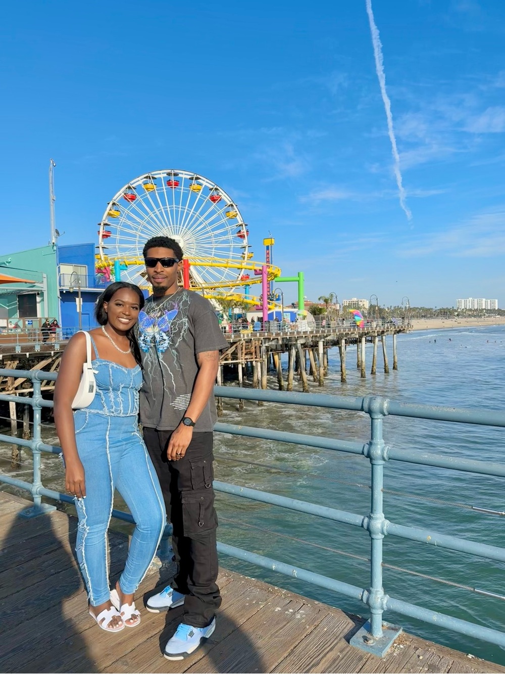 Fashion Nova Light Blue Denim Jumpsuit - Picture 2 of 3